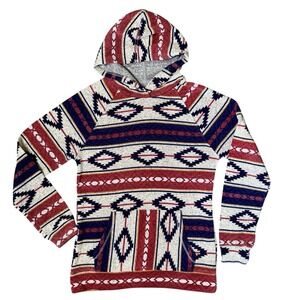 Trademark Brooklyn Cloth Hoodie Mens Medium Aztec Tribal Pullover Sweatshirt Y2K